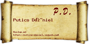 Putics Dániel névjegykártya